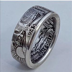 1945 Silver Half Dollar Morgan Ring